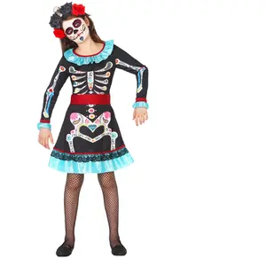 ATOSA déguisement squelette mexicain colour fille enfant 3 a 4 años