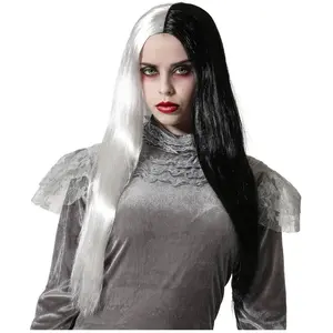 Comparateur de prix : Perruque halloween adultes femmes - noir et blanc atosa 39824