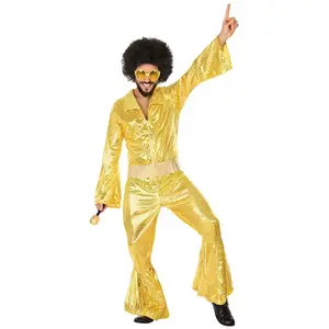 Atosa Déguisement Disco 1980 - Homme - Jaune Doré