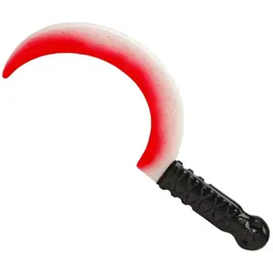 Faucille glow in the dark - ATOSA - Halloween - Manche noir texturé - Effet de sang - Brille dans le noir pas cher