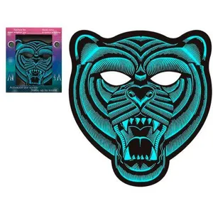 Masque de Tigre à Led - ATOSA - Accessoire de Déguisement - Noir - Adulte - Mixte