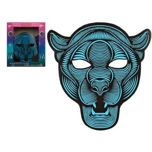 Masque de Panthère à Led - ATOSA - Accessoire de Déguisement - Noir - Mixte - 18 ans