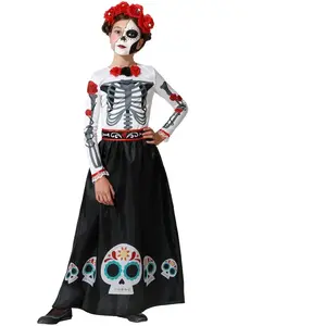 Comparateur de prix : Déguisement Fille Squelette Mexicain - ATOSA - Taille 5/6 ans - Halloween/Dia De Los Muertos