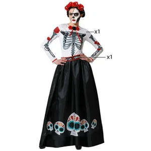 Comparateur de prix : Déguisement Femme Squelette Mexicain - ATOSA - Robe longue et ceinture - Halloween