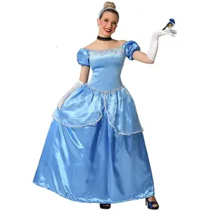 Atosa Déguisement princesse bleu femme adulte robe XS