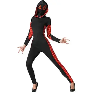 Déguisement Femme Spider Noir - ATOSA - Costume de super Héro Comics - Adulte - Tissu extensible