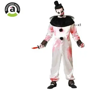 Comparateur de prix : ATOSA déguisement clown halloween combinaison blanche avec col adulte homme M