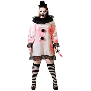 ATOSA déguisement clown halloween robe blanche femme adulte XXL pas cher