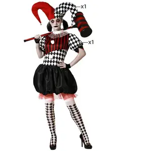 Comparateur de prix : RueDeLaFete Déguisement Arlequin : Noir et Blanc - Femme