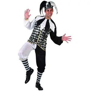 Comparateur de prix : Atosa Déguisement arlequin adulte homme - MARQUE - taille M/L - Noir, blanc et argenté