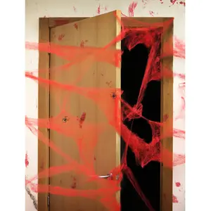 Comparateur de prix : Atosa Décoration toile daraigné rouge avec araignées 20 g Halloween Taille Unique