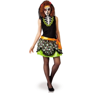 Comparateur de prix : RueDeLaFete Déguisement Dia de los Muertos - Femme - RUBIES - Blanc - Adulte - Intérieur