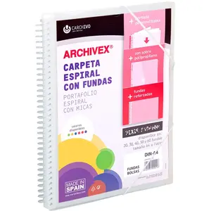 CARCHIVO Alpexe® Dossier 20 fourres A4 spirale, kangourou + enveloppe pas cher