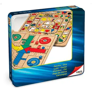 Comparateur de prix : Jeux De Société - Petits Chevaux Et Jeu De L'oie - Boîte Métal Multicolore