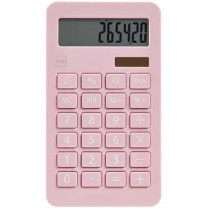 Miquelrius - Calculatrice de bureau solaire, Calculatrice à 10 chiffres avec grandes touches et écran LCD facile à lire, Design compact et efficace pour le bureau et la maison, Rose