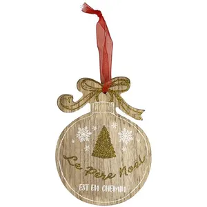 Comparateur de prix : Décoration de sapin à suspendre boule de noël en bois