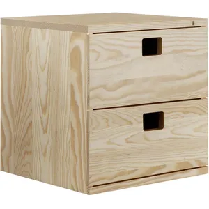 Comparateur de prix : Astigarraga - Cube de rangement en pin massif Dinamic 2 tiroirs
