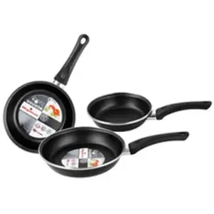 Comparateur de prix : Magefesa Set 3 Poêles à frire 18-20-24cm, Induction,Deux Couches Antiadhésif sans PFOA,, Kenia, , Noir