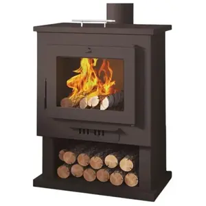 FM CH-1 - poêle à bois en acier, 11,2 à 15,1 Kw porte fonte, four et bûcher dble combustionVendu paramazon