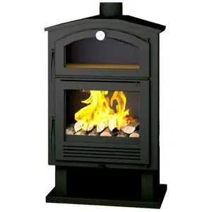 FM Poêle à bois en acier 11 Kw, foyer de face pas cher