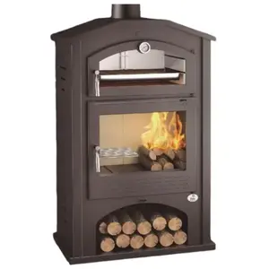 FM CALEFACCION FM Poêle à bois acier M-106 9,5kW avec portes en fonte et four inox