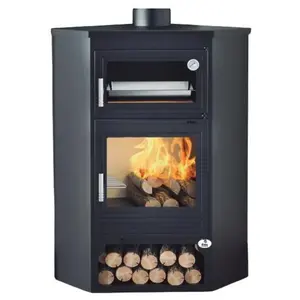 FM Biomasa Fm Calefaccion - Poêle à bois d'angle avec four - firematic Buffalo 11.3 kW pas cher