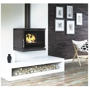 FM CALEFACCION Poêle à bois ventilé - firematic Columbia Suspendu 12.5 kW Foyer en vermiculite pas cher