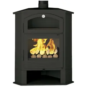 FM CALEFACCION Fm Biomasa - Poêle à bois d'angle avec four - firematic Idaho 9.5 kW pas cher
