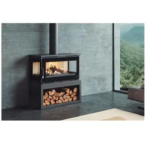 FM CALEFACCION FM Poêle à bois panoramique 3 faces M-103 LK 13,5kW turbo ventilé pas cher
