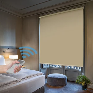 Easydeco Store enrouleur motorisé occultant beige 105 x 190 cm pas cher