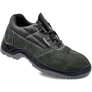 EDM S.Of Chaussures De Sécurité En Croûte Perforée Gris S1p Src Taille 44 Cuir Noir pas cher