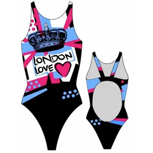 Maillot de bain de natation Turbo London Love bretelles larges femme - S pas cher