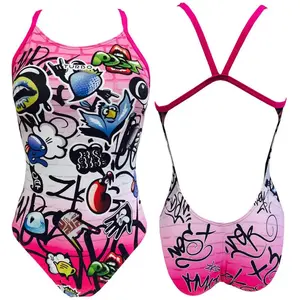 Maillot de bain de natation Turbo City Pro Racer bretelles fines rose femme - S pas cher