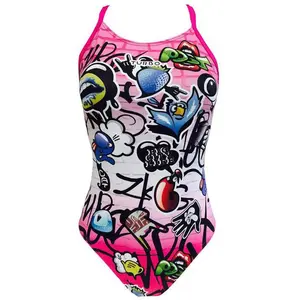 Maillot de bain de natation Turbo City Pro Racer bretelles fines rose femme - M pas cher