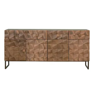 Comparateur de prix : Buffet En Bois De Manguier Et Bronze Brun Foncé
