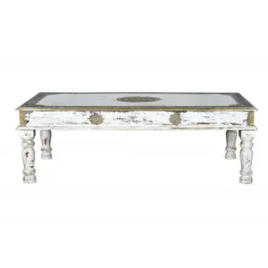 Comparateur de prix : GINER Y COLOMER Table basse en manguier blanc vieilli