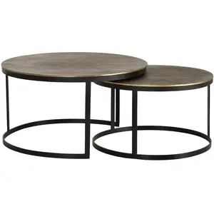 Comparateur de prix : GINER Y COLOMER Table basse plateau bronze et pieds métal doré