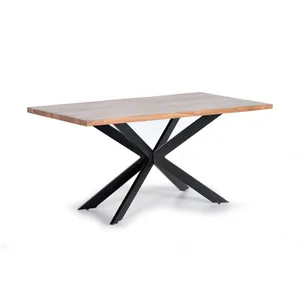 Comparateur de prix : GINER Y COLOMER Table à Manger Bois, Métal Marron 200x100x78cm - Bois-Métal