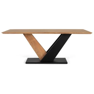 Comparateur de prix : GINER Y COLOMER Table à manger en bois d'acacia et métal