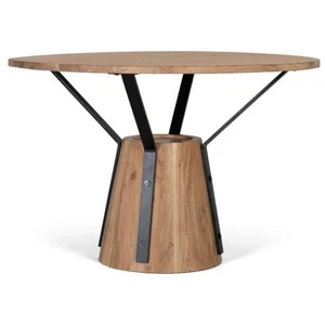 Comparateur de prix : GINER Y COLOMER Table à manger ronde en manguier et métal diamètre 116cm