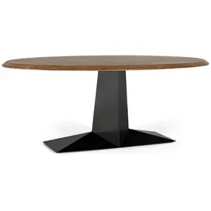 Comparateur de prix : GINER Y COLOMER Table à manger bois d'acacia naturel et fer noir 200cm