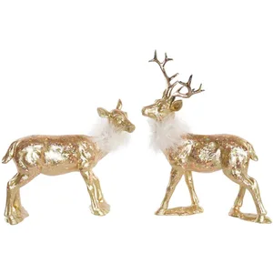 Décorations de Noël DKD Home Decor Résine Renne (17,5 x 9 x 22,5 cm) (...Vendu paramazon