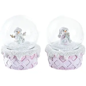 Boule de Noël DKD Home Decor Verre Résine (2 Unités) (7 x 7 x 9 cm)Vendu paramazon