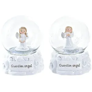 Boule de Noël DKD Home Decor Verre Résine (6,5 x 6,5 x 8,5 cm) (2 Unit...Vendu paramazon