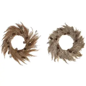 Couronne de Noël DKD Home Decor Fleur (2 Unités) (60 x 5 x 60 cm)Vendu paramazon