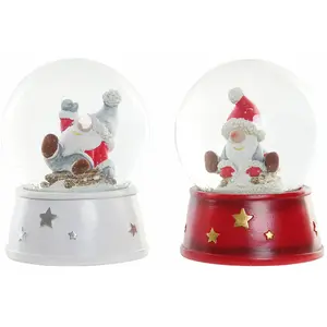 Comparateur de prix : Boule de Noël DKD Home Decor Résine Verre Père Noël (2 pcs) (9.5 x 9.5...