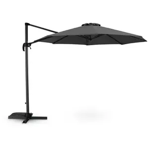 Defora Home Tissu de remplacement pour parasol 300cm rond Gris pas cher