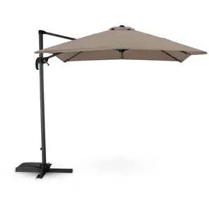 Defora Home Tissu de remplacement pour parasol 250x250cm carré taupe pas cher