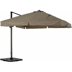 Defora Home Tissu de remplacement pour parasol 300x300cm carré taupe pas cher