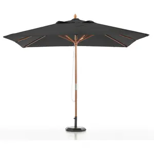 Defora Home Parasol en bois carré 3x3 noir
